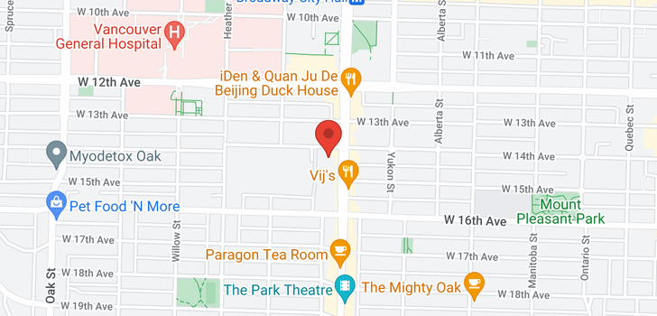 map of 401 518 W 14TH AVENUE